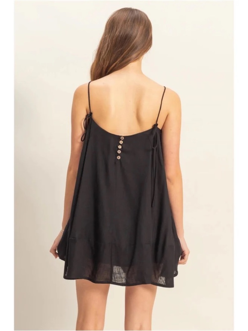 Black Spaghetti Strap Swing Dress